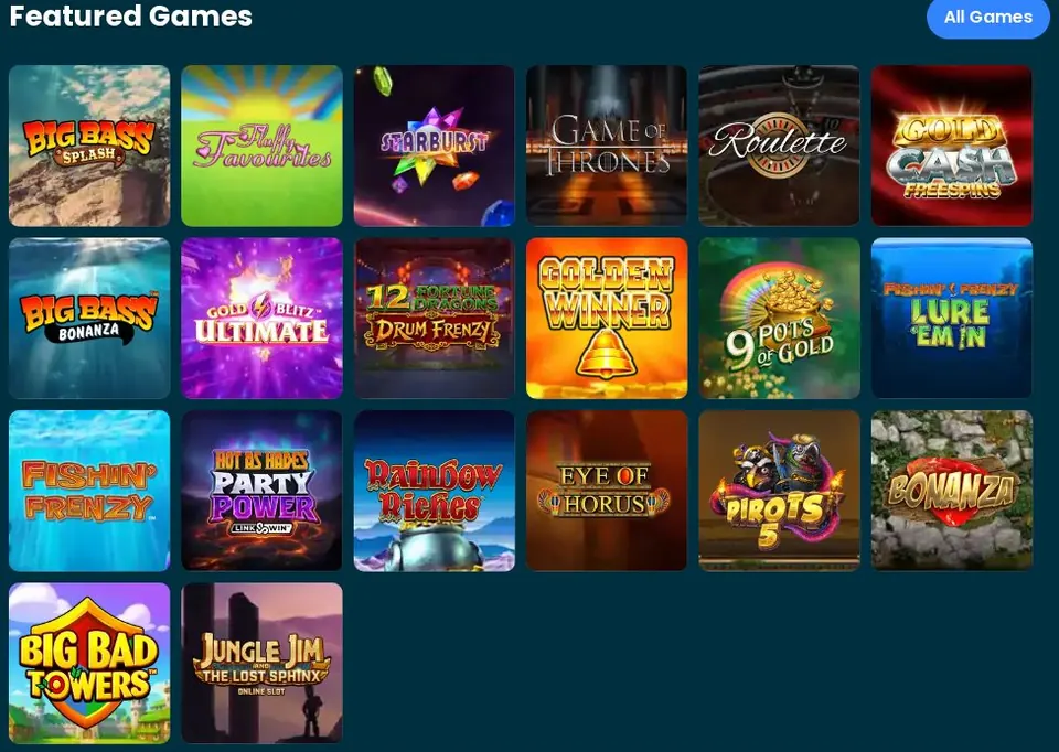 Amazon Slots: Spielelobby (Screenshot von amazonslots.com)
