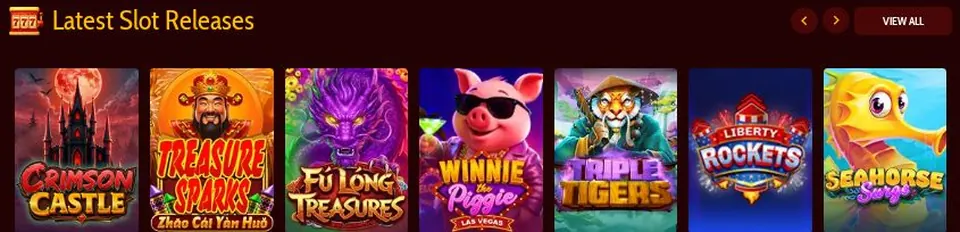 Grande Vegas casino: Spielelobby (Screenshot von www.grandevegascasino.com)