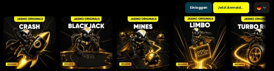 Jasino: Spielelobby (Screenshot von jasino.com)