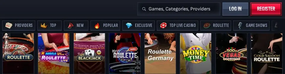 Mafia casino: Spielelobby (Screenshot von mafiacasino.com)