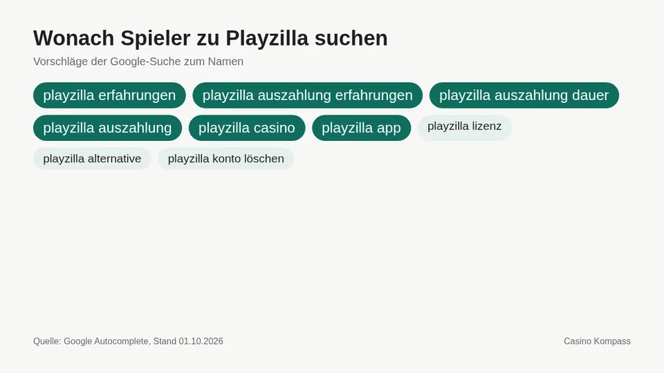 Google-Suchvorschläge zu Playzilla