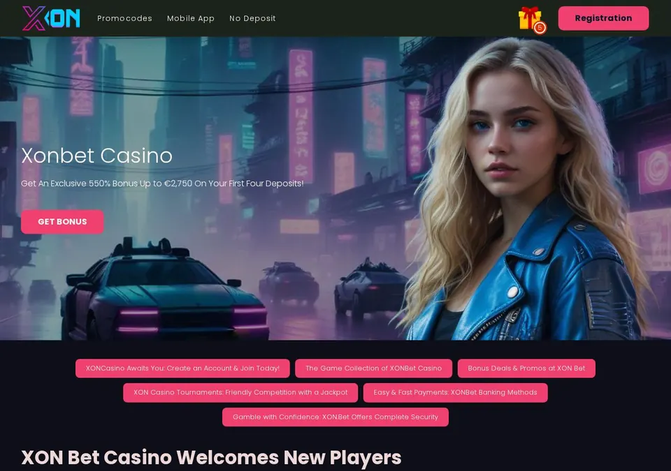 XON.BET: Startseite (Screenshot von xon.bet)
