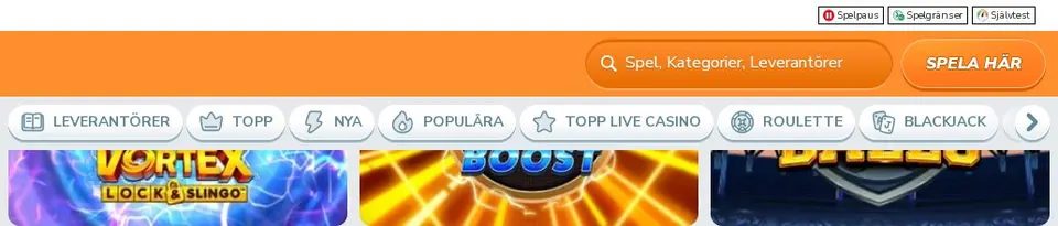 Yoyo Casino: Spielelobby (Screenshot von yoyocasino.se)
